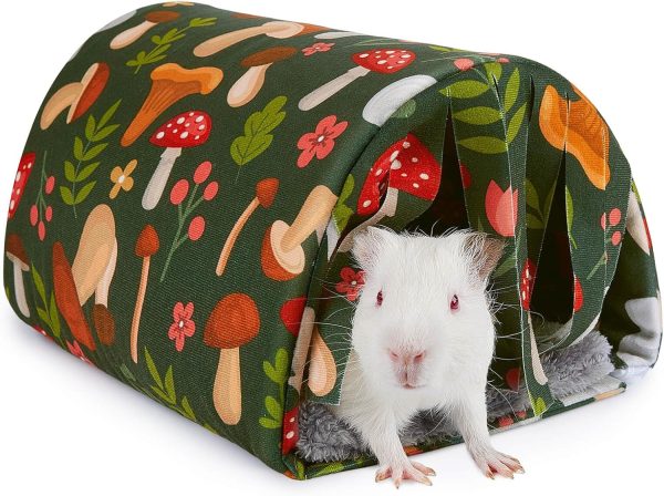 Guinea Pig Hideout Washable Guinea Pig Tunnel with Curtains Hamster Hideout Cozy Guinea Pig House Fit for Guinea Pig Cages Soft Guinea Pig Accessories for Small Animals Hamster/Chinchilla/Bunny