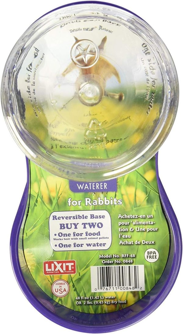 Lixit Reversible Waterer/Feeder for Rabbits and Other Small Animals. (Pack of 1) - Image 3