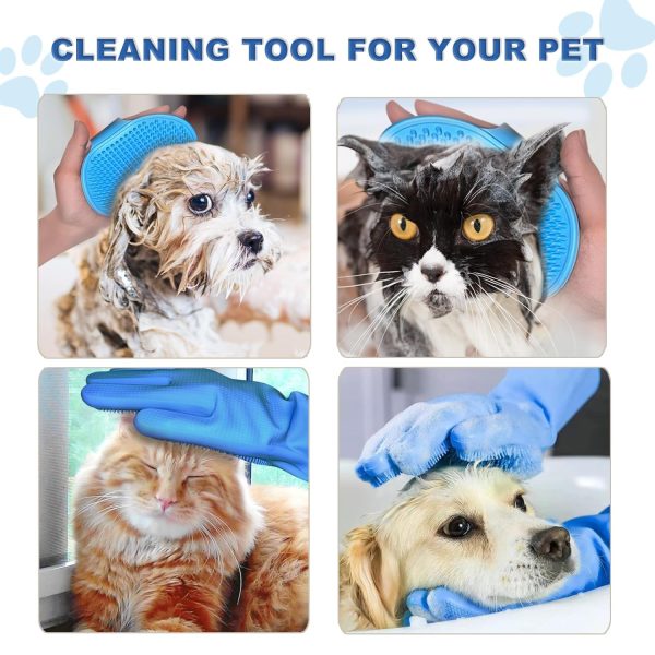 2pcs dog washing gloves and dog bath brush, 2-in-1 pet shower set | Suitable for dogs, cats, bath massage, and pet grooming - Image 3