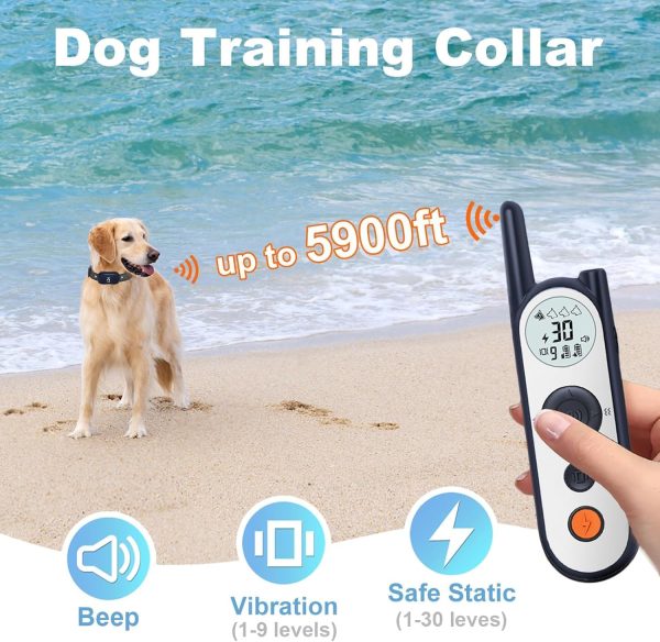 MIMOFPET Wireless Dog Fence for 2 Dogs - 25FT to 3500FT Electric Fence for Dogs,185 Days Standby Time Dog Training Collar with 3 Training Modes,Flash Light and Waterproof (Blue) - Image 3