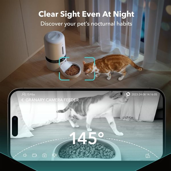 PETLIBRO Automatic Cat Feeder with Camera, 1080P HD Video with Night Vision, 5G WiFi Pet Feeder with 2-Way Audio, Low Food & Blockage Sensor, Motion & Sound Alerts for Cat & Dog Single Tray - Image 3