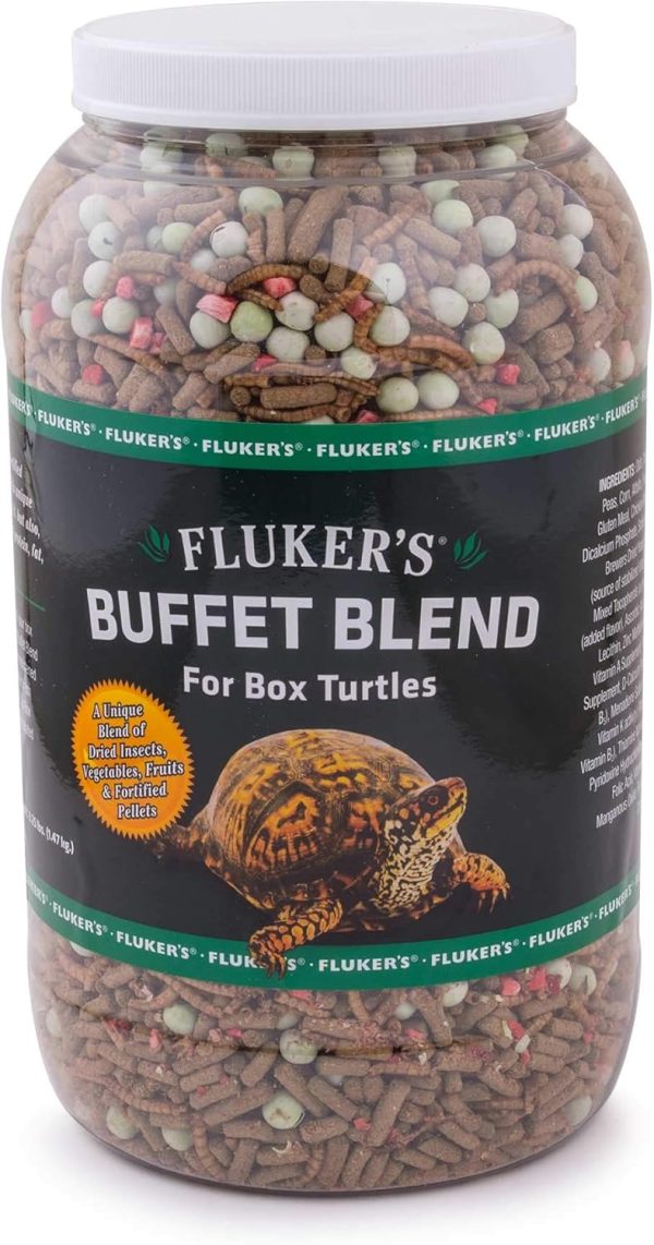 Fluker's Buffet Blend Box Turtle Diet, Insects, Veggies and Fruit with Fortified Pellets, 3.25 lbs.