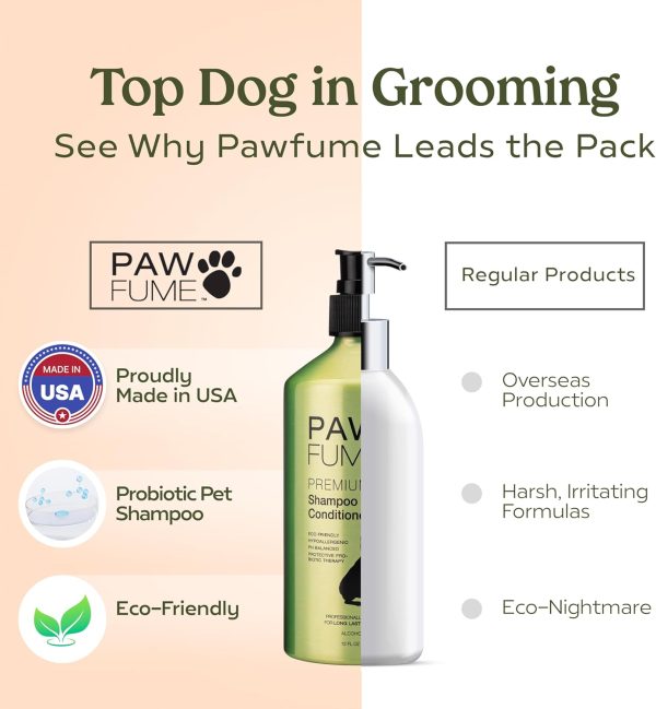 Pawfume Dog Shampoo and Conditioner – Hypoallergenic Dog Shampoo for Smelly Dogs – Best Dog Shampoos & Conditioners – Probiotic Pet Shampoo for Dogs – Best Dog Shampoo for Puppies (Show Dog) - Image 9