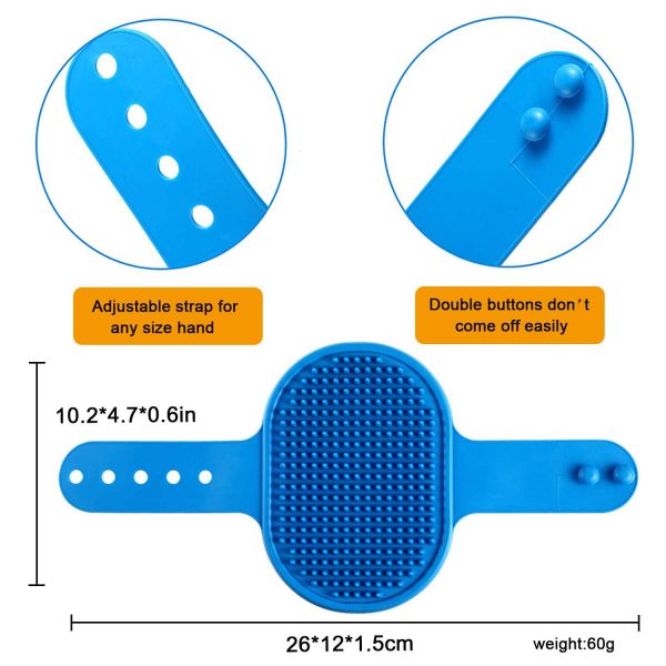 2 Pcs Dog Grooming Brush, Pet Shampoo Brush Dog Bath Grooming Shedding Brush Soothing Massage Rubber Comb with Adjustable Strap for Short Long Haired Dogs and Cats - Image 6