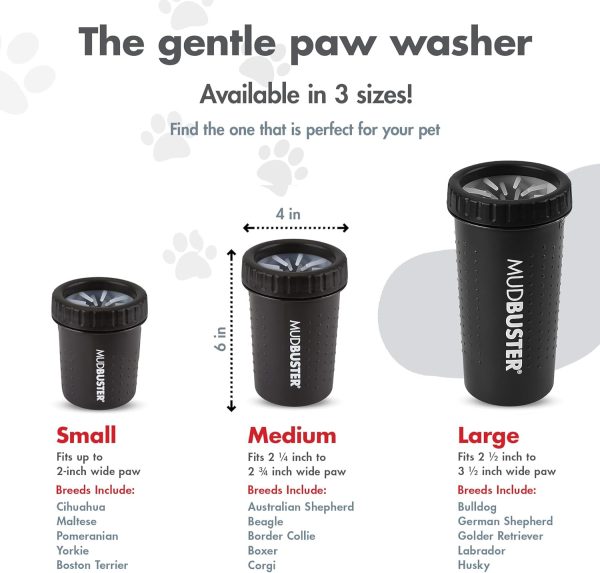 Dexas Medium Dog Paw Cleaner, Matte Black - Premium Quality Pet Supplies and Dog Accessories - Easy to Use and Clean MudBuster for Dogs - Patented Product - BPA Free - Image 3