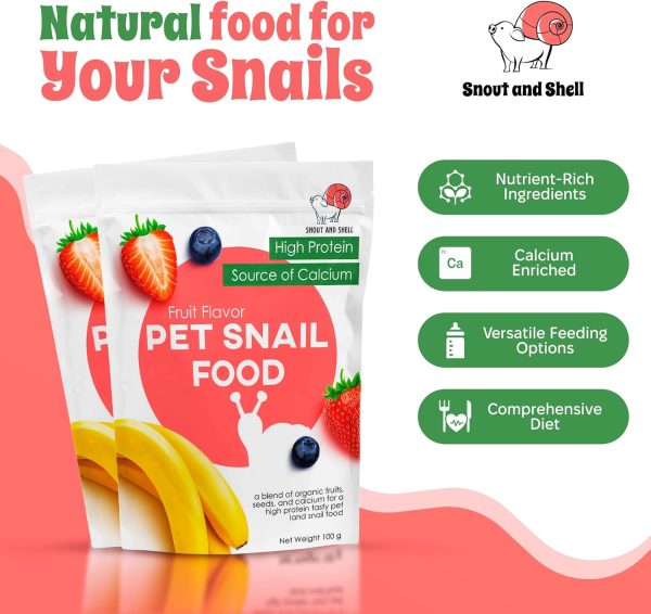 Snout & Shell Vegetable Flavored Pet Land Snail Food - Tasty High-Protein, Calcium Blend for Snails, Easy Addition to Your Garden Snails Terrarium or Snail Habitat - Image 7