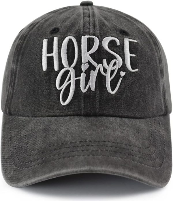 Horse Girl Hat for Women, Funny Adjustable Cotton Embroidered Horse Lover Baseball Cap