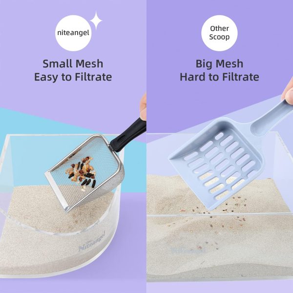 Niteangel Hamster Sand Bath Scoop: - Stainless Steel Sand Substrate Shovel Fine Mesh Metal Sifter Scooper fits Small Animal sandbath Box (Small Scoop) - Image 3