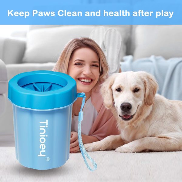 Dog Paw Cleaner for Medium Dogs (with 3 Absorbent Towels), Dog Paw Washer, Muddy Paw Cleaner, Pet Foot Cleaner (Medium, Blue) - Image 3