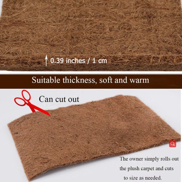 Hamiledyi Reptile Carpet Natural Coconut Fiber Tortoise Carpet Mats for Pet Terrarium Liner Reptile Supplies for Lizard Snake Chamelon Turtle Bedding Bunny Rabbit Mat (2*Sheets) - Image 6