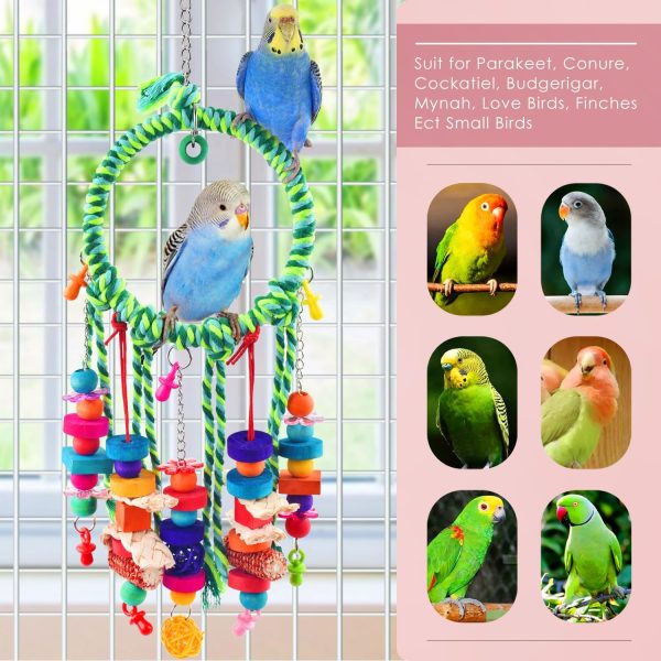 KATUMO Bird Toys, Parakeet Swing Parrot Perch Cockatiel Shredding Toys Conure Swing for Lovebird Parakeet Budgie Conure Cockatiel Finch Mynah Canary - Image 5