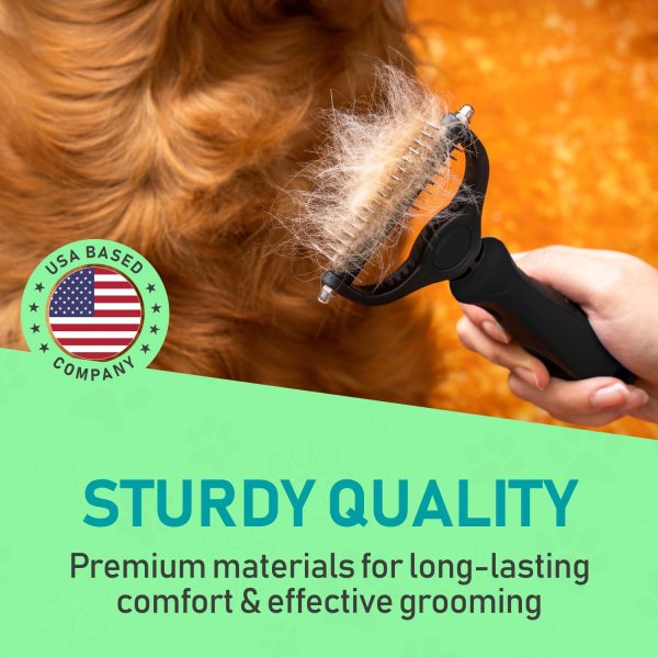 Maxpower Planet Hair Brush - Double Sided Shedding, Dematting Undercoat Rake for Dogs and Cats, Extra Wide Dog Grooming Brush, Reduce Shedding by 95%, Black - Image 3