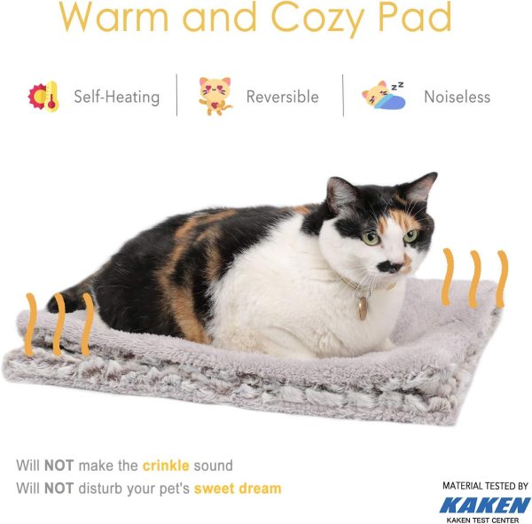 Self Heating Cat Pad Self Warming Cat Bed 27.5" x 18.5" Thermal Cat Mat Extra Warm Pet Mat for Outdoor and Indoor Large Kittens Small Puppy Pets - Image 2