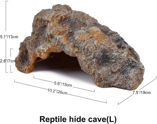 Hermit Crab Hides Large Rock High Simulation Reptile Cave Hideout Hide Stone Cave Amphibian Hides Resin Terrarium Habitat Decor Shelter for Gecko Bearded Dragon Lizard Turtle Frog Spider(Large) - Image 5