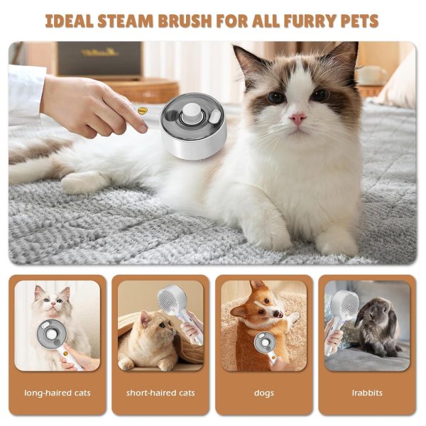 Cat Steam Brush for Shedding Spritz Defur Comb for Cats Cloud Care Cat Brush for Indoor Cats Shedding Steam Cat Brush for Long Short Hair Cats Dogs 2024 New Spray Pet Grooming Brush for Massage Clean - Image 7