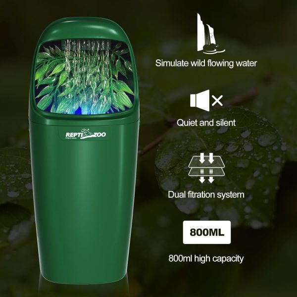 REPTIZOO Reptile Water Dispenser Automatic Chameleon Drinking Fountain with Indicator Light, Reptile Terrarium Decor Water Dripper for Reptiles, Chameleon, Lizard, Gecko Amphibians - Image 6