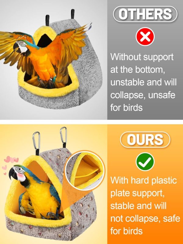 MEWTOGO Large Winter Warm Bird Nest House, Comfortable Bird Bed for Cage with Mat, Hanging Hammock Shed Hideaway Hut Gift for Macaws African Grey Amazon Parrots - Image 2