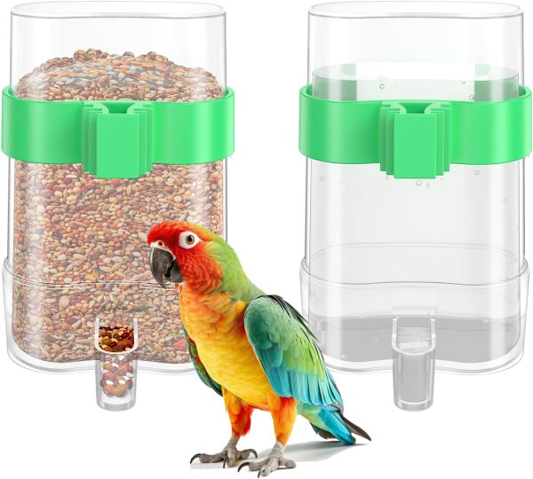 Bird Water Dispenser, Bird Cage Feeder, Parakeet Cage Accessories, 2 Pcs Automatic Bird Water Feeder for Budgies Cockatiel Lovebird Canary Finch