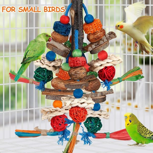 Bird Toys,Parrot Toys Exciting Chewing Fun for Parakeets,Cockatiels,Conures,Lovebirds,African Gray Cockatoos Amazon And Other Small Medium-Sized Parrot Natural Corn Cob Sturdy Nut (old bark) - Image 5