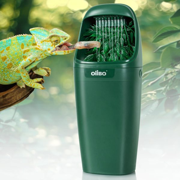 OiiBO Reptile Water Dispenser, Automatic Drinking Fountain Water Flow Adjustable Reptile Tank Waterfall for Lizard Bearded Dragon Chameleon, Ultra Quiet Amphibians Insects Terrarium Water Dripper