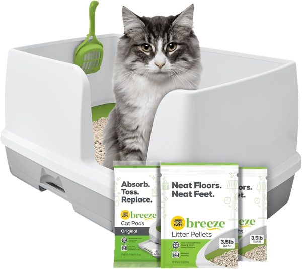 Purina Tidy Cats Non Clumping Litter System, Breeze XL All-in-One Odor Control & Easy Clean Multi Cat Box - 18 lb. Box