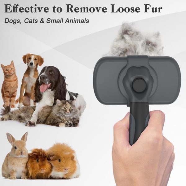 Swihauk Self Cleaning Slicker Brush - Skin Friendly for Dogs & Cats, Deshedding Grooming Tool for Shedding Hair, Puppy Brush for Haired Pets - Image 6