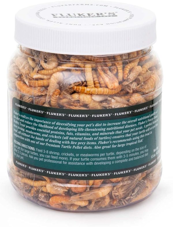 Fluker's Medley Treat for Aquatic Turtles, River Shrimp, Mealworms, and Crickets, 1.5 oz - Image 2