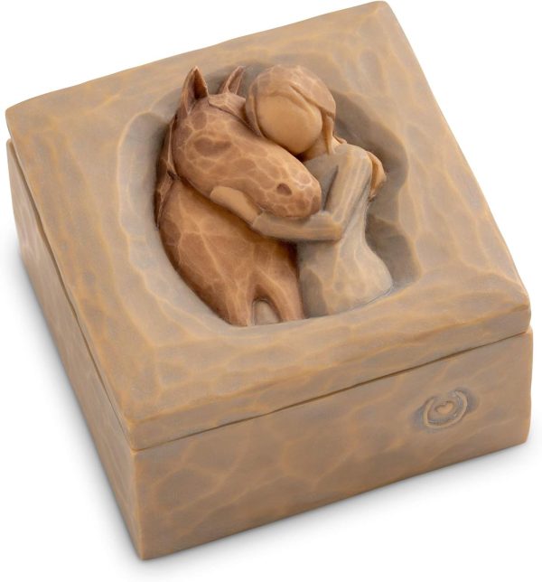 Willow Tree Quiet Strength, Always There for Me, Expresses Love for Horses with Message of Friendship and Caring, For Jewelry, Sculpted Hand-Painted Keepsake Box