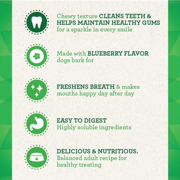 Greenies TEENIE Natural Dental Care Dog Treats Blueberry Flavor, 12 oz. Pack (43 Treats) - Image 3