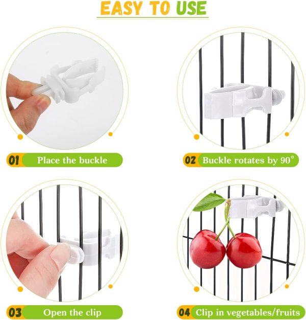 6 PCS Bird Food Treats Skewer, Bird Food Holder Parakeet Hanging Food, Small Animal Stainless Steel Fruit Vegetable Stick Holder, Cockatoo Cockatiel Cage Treating Tool, Hanging Foraging Bird Toys - Image 5