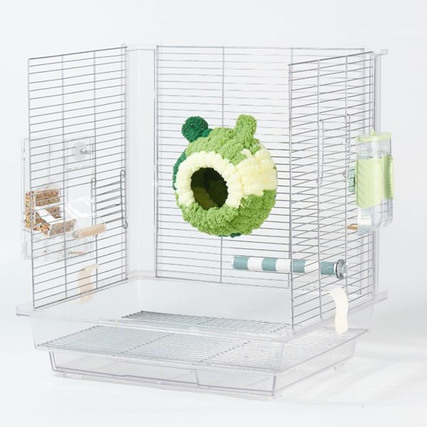 Pet Hanging Bird Nest, Parrot Snuggle Hut, Winter Warm Bird Nest, Parrot Habitat Cave for Parakeet Budgie Cockatiel Lovebird Canary Finch Conure (Green) - Image 3