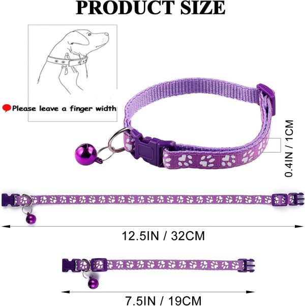 Puppy Collars, 19Pcs Whelping Puppy ID Collars with Bell Adjustable 19-32cm, Soft Nylon Litter Identification Dog Collars for Newborn Pets - Image 2