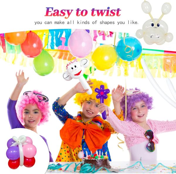 260 Balloons Clear, Thickening Long Balloons for Tying Balloon Arch, Twisting Latex Animals Magic Balloons Modeling Skinny Birthday Balloons for Kid‘s Party Wedding Decoartion Supply 100pcs - Image 6