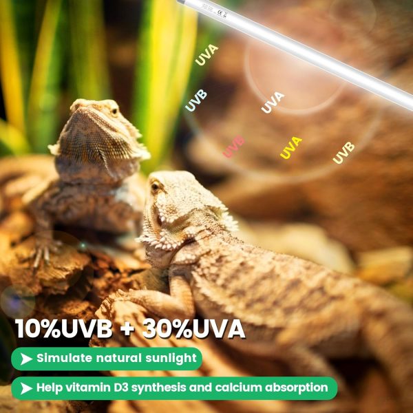 T5 10.0 UVB Reptile Light with 39W Fixture, Adjustable Brightness, 35-Inch UVB Light for Reptiles, for Bearded Dragon Desert-Dwelling Reptiles - Image 7