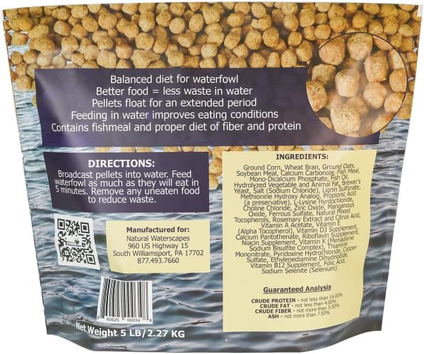 Natural Waterscapes Waterfowl Feed | Floating Pellets for Duck, Swan, Goose | 5 lb Resealable Bag | Use for Wild Duck, Pet Duck - Image 3