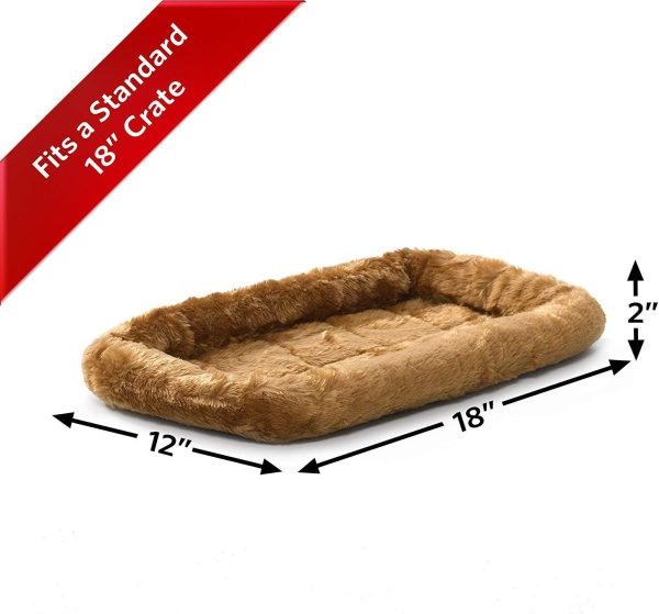 MidWest Homes for Pets Cinnamon 18-Inch Pet Bed w/ Comfortable Bolster | Ideal for Small Breeds & Fits an 18-Inch Crate | Easy Maintenance Machine Wash & Dry - Image 2