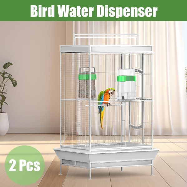 Bird Water Dispenser, Bird Cage Feeder, Parakeet Cage Accessories, 2 Pcs Automatic Bird Water Feeder for Budgies Cockatiel Lovebird Canary Finch - Image 6