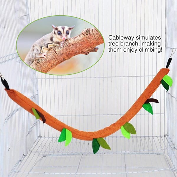 Hamiledyi 5PCS Hamster Hammock Sugar Glider Hammock Set Sugar Glider Cage Accessories Toys Small Animals Hanging Bed Hideout Tunnel Swing Rodent Hammock for Small Hamster Rat Gerbil Sugar Glider - Image 5