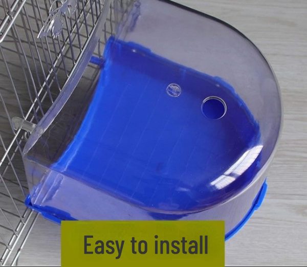 Bird Bath Cage, Cleaning Pet Supplies Bird Bathtub with Hanging Hooks Come with Free Water Injector for Parrots Spacious Parakeets Portable Shower for Most Birdcage Random Color (M) - Image 7