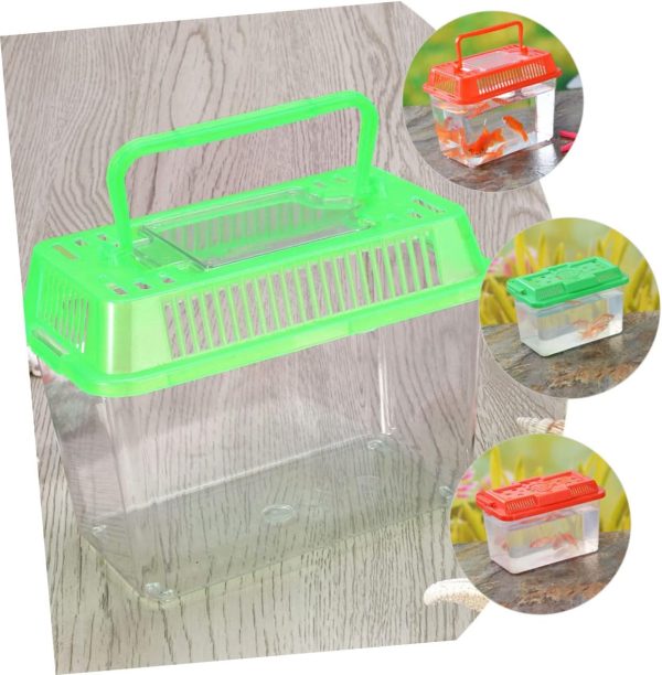 FRCOLOR 2pcs plastic turtle fish tank acrylic reptile cage tortoise habitat Pet Fish Tank Reptile Feeding Tank aquatic turtle tanks and aquariums eamon living habitat mini breeding box - Image 2