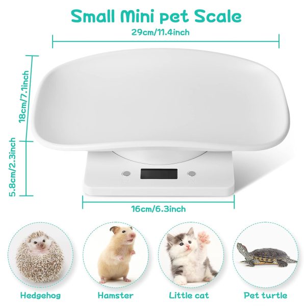 Digital Pet Scale, Puppy Scales for Weighing, Newborn Puppy Whelping Supplies, Accurate Small Animal Scale for Puppies/Kitten/Dog/Cat/Hedgehog, Multi-Function LCD Scale, Max 22lb,11.4inch - Image 2