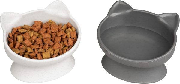 Kitty City Raised Cat Ear Bowls, Small Bowls 2pk (Modern)