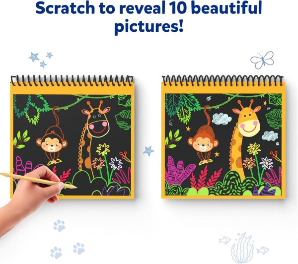 Skillmatics Magical Scratch Art Book for Kids - Animals, Craft Kits, Stocking Stuffers, DIY Activity & Stickers, Christmas Gifts for Toddlers, Girls & Boys Ages 3, 4, 5, 6, 7, 8 - Image 4