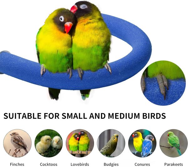 U Shape Parrot Perch Stand Toy Bird Platform Sand Paw Grinding Clean Stick Exercise Conure Budgie Cockatiel Cage Accessories (Blue) - Image 4