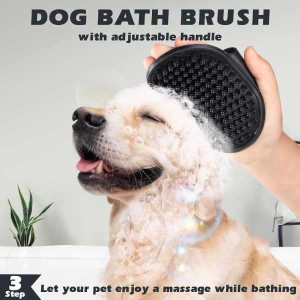 3PCS Dog Brush I Dog Brush for Shedding I Deshedding Dog Brush I Dog Bath Brush I Slicker Brush For Dogs I Dog Comb I Premium Pet Supplies (Green Black) - Image 6