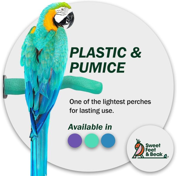 Safety Pumice Perch - Trims Nails and Beak - Promotes Healthy Feet - Safe Non-Toxic Bird Supplies for Bird Cages - Small 8" - Image 5