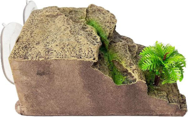 kathson Turtle Basking Platform with Suction Cups Tortoise Climbing Step Ledge Aquarium Ornament Rock Turtle Floating Dock Resting Basking Terrace for Amphibians Reptile (Yellow) - Image 7