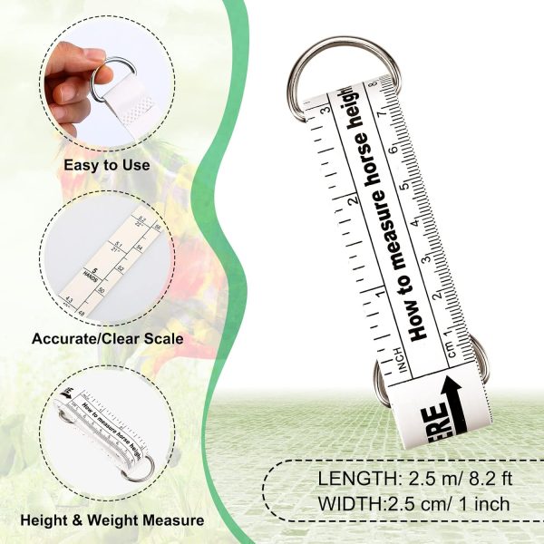 Konohan Horse Measuring Tape for Height and Weight Multifunctional Horse Weight Tape Portable PVC Weight Tape Measure for Horses, 8.2 Feet Long - Image 2