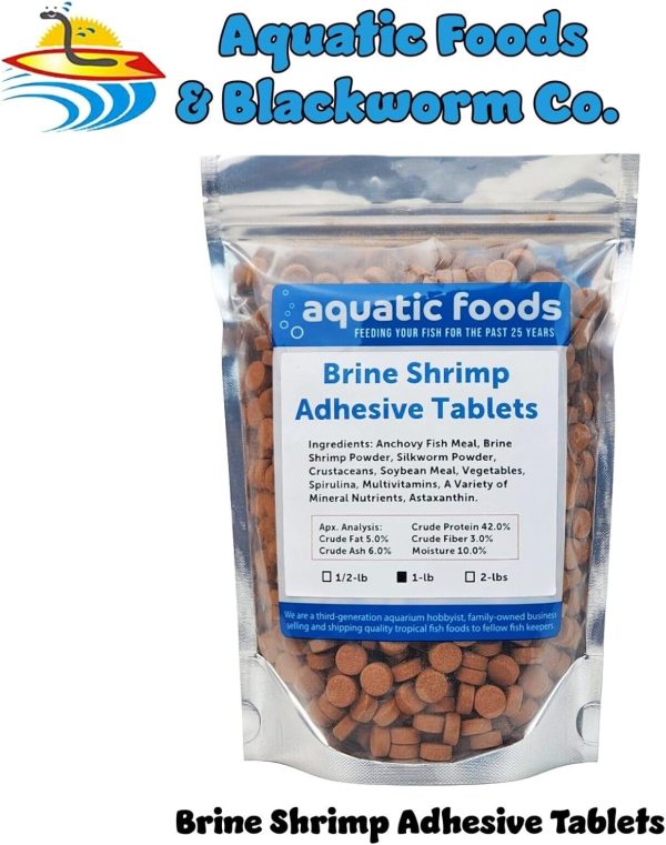 Aquatic Foods Inc. 3/8" x 1/2" Brine Shrimp Glass Sticking Wafers for All Community Fish, Tetras, Guppies, Angel Fish, Cichlids, Goldfish. All Tropical Fish - WL…1-lb Foil Pouch Bag - Image 3