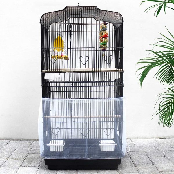 ASOCEA Bird Cage Seed Cather,Universal Adjustable Birdcage Cover Skirt Nylon Mesh Netting Parrot Parakeet Macaw African Round Square Cages Cover - Image 7